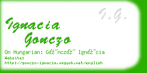 ignacia gonczo business card